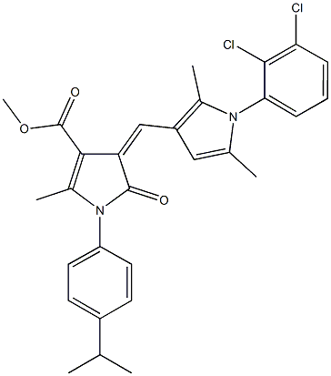 methyl 4-{[1-(2,3-dichlorophenyl)-2,5-dimethyl-1H-pyrrol-3-yl]methylene}-1-(4-isopropylphenyl)-2-methyl-5-oxo-4,5-dihydro-1H-pyrrole-3-carboxylate Struktur