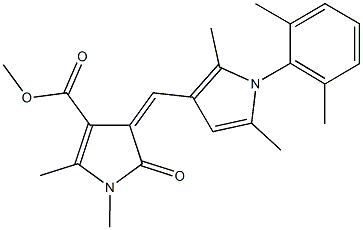 methyl 4-{[1-(2,6-dimethylphenyl)-2,5-dimethyl-1H-pyrrol-3-yl]methylene}-1,2-dimethyl-5-oxo-4,5-dihydro-1H-pyrrole-3-carboxylate 化学構造式