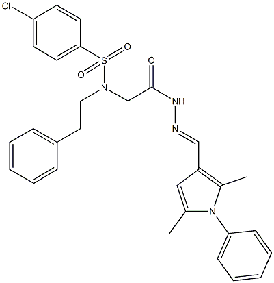 4-chloro-N-(2-{2-[(2,5-dimethyl-1-phenyl-1H-pyrrol-3-yl)methylene]hydrazino}-2-oxoethyl)-N-(2-phenylethyl)benzenesulfonamide|