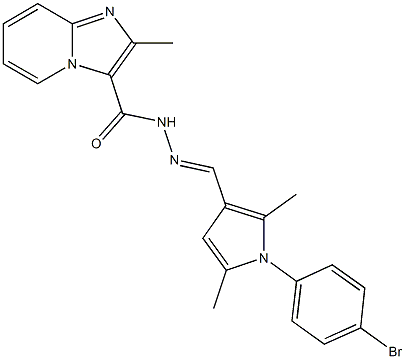 N'-{[1-(4-bromophenyl)-2,5-dimethyl-1H-pyrrol-3-yl]methylene}-2-methylimidazo[1,2-a]pyridine-3-carbohydrazide Struktur