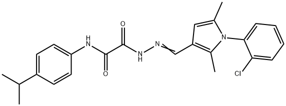 2-(2-{[1-(2-chlorophenyl)-2,5-dimethyl-1H-pyrrol-3-yl]methylene}hydrazino)-N-(4-isopropylphenyl)-2-oxoacetamide 化学構造式