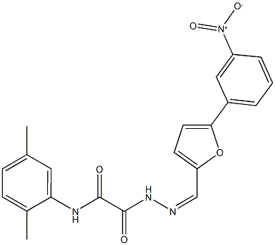 N-(2,5-dimethylphenyl)-2-{2-[(5-{3-nitrophenyl}-2-furyl)methylene]hydrazino}-2-oxoacetamide Structure