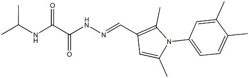 2-(2-{[1-(3,4-dimethylphenyl)-2,5-dimethyl-1H-pyrrol-3-yl]methylene}hydrazino)-N-isopropyl-2-oxoacetamide 化学構造式