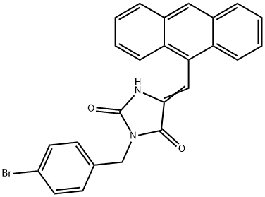 5-(9-anthrylmethylene)-3-(4-bromobenzyl)-2,4-imidazolidinedione Structure