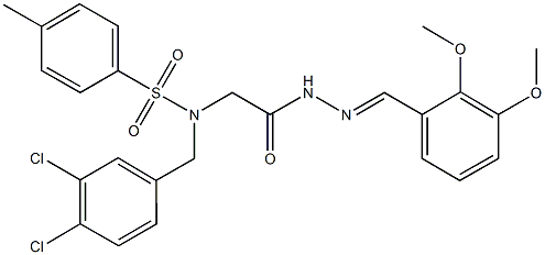 N-(3,4-dichlorobenzyl)-N-{2-[2-(2,3-dimethoxybenzylidene)hydrazino]-2-oxoethyl}-4-methylbenzenesulfonamide 化学構造式