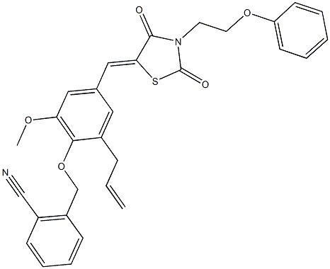 445429-45-8 2-[(2-allyl-4-{[2,4-dioxo-3-(2-phenoxyethyl)-1,3-thiazolidin-5-ylidene]methyl}-6-methoxyphenoxy)methyl]benzonitrile