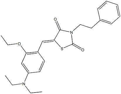 5-[4-(diethylamino)-2-ethoxybenzylidene]-3-(2-phenylethyl)-1,3-thiazolidine-2,4-dione Struktur