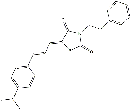 5-{3-[4-(dimethylamino)phenyl]-2-propenylidene}-3-(2-phenylethyl)-1,3-thiazolidine-2,4-dione Structure