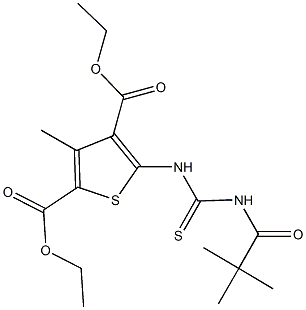 445436-52-2 diethyl 5-({[(2,2-dimethylpropanoyl)amino]carbothioyl}amino)-3-methyl-2,4-thiophenedicarboxylate