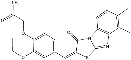 2-{4-[(7,8-dimethyl-3-oxo[1,3]thiazolo[3,2-a]benzimidazol-2(3H)-ylidene)methyl]-2-ethoxyphenoxy}acetamide,445456-21-3,结构式