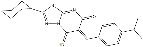 2-cyclohexyl-5-imino-6-(4-isopropylbenzylidene)-5,6-dihydro-7H-[1,3,4]thiadiazolo[3,2-a]pyrimidin-7-one 结构式