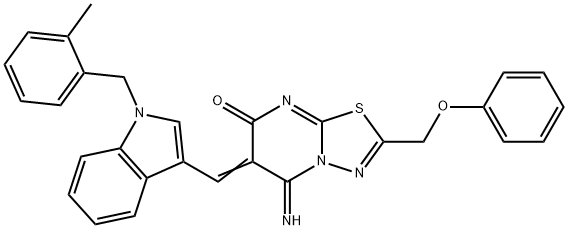 445456-76-8 5-imino-6-{[1-(2-methylbenzyl)-1H-indol-3-yl]methylene}-2-(phenoxymethyl)-5,6-dihydro-7H-[1,3,4]thiadiazolo[3,2-a]pyrimidin-7-one