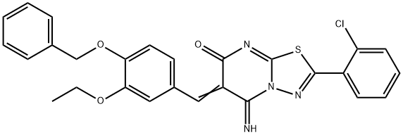 445456-84-8 6-[4-(benzyloxy)-3-ethoxybenzylidene]-2-(2-chlorophenyl)-5-imino-5,6-dihydro-7H-[1,3,4]thiadiazolo[3,2-a]pyrimidin-7-one