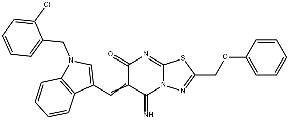 445456-97-3 6-{[1-(2-chlorobenzyl)-1H-indol-3-yl]methylene}-5-imino-2-(phenoxymethyl)-5,6-dihydro-7H-[1,3,4]thiadiazolo[3,2-a]pyrimidin-7-one