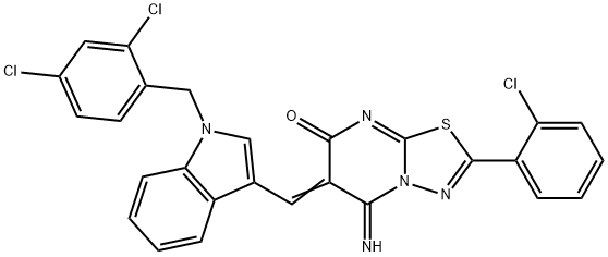 445457-32-9 2-(2-chlorophenyl)-6-{[1-(2,4-dichlorobenzyl)-1H-indol-3-yl]methylene}-5-imino-5,6-dihydro-7H-[1,3,4]thiadiazolo[3,2-a]pyrimidin-7-one