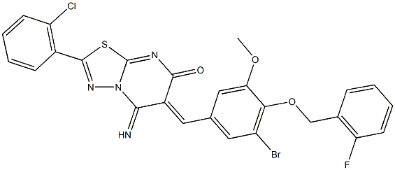 445457-57-8 6-{3-bromo-4-[(2-fluorobenzyl)oxy]-5-methoxybenzylidene}-2-(2-chlorophenyl)-5-imino-5,6-dihydro-7H-[1,3,4]thiadiazolo[3,2-a]pyrimidin-7-one