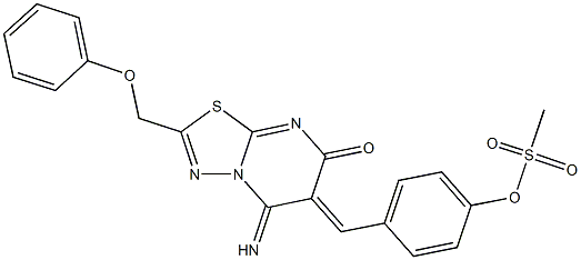 4-[(5-imino-7-oxo-2-(phenoxymethyl)-5H-[1,3,4]thiadiazolo[3,2-a]pyrimidin-6(7H)-ylidene)methyl]phenyl methanesulfonate Structure