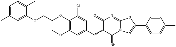 6-{3-chloro-4-[2-(2,5-dimethylphenoxy)ethoxy]-5-methoxybenzylidene}-5-imino-2-(4-methylphenyl)-5,6-dihydro-7H-[1,3,4]thiadiazolo[3,2-a]pyrimidin-7-one|