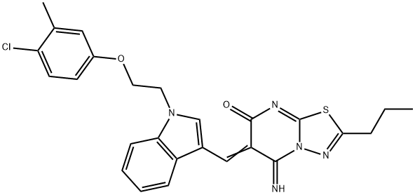 445457-86-3 6-({1-[2-(4-chloro-3-methylphenoxy)ethyl]-1H-indol-3-yl}methylene)-5-imino-2-propyl-5,6-dihydro-7H-[1,3,4]thiadiazolo[3,2-a]pyrimidin-7-one