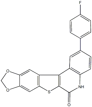 2-(4-fluorophenyl)[1,3]dioxolo[4',5':5,6][1]benzothieno[2,3-c]quinolin-6(5H)-one Structure