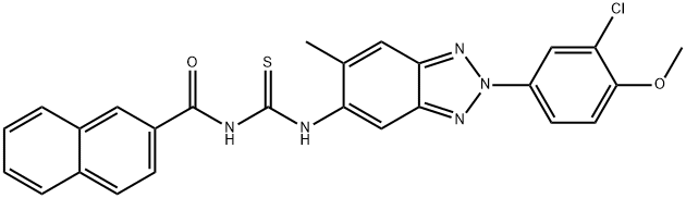 N-[2-(3-chloro-4-methoxyphenyl)-6-methyl-2H-1,2,3-benzotriazol-5-yl]-N'-(2-naphthoyl)thiourea Structure