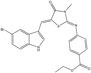 ethyl 4-({5-[(5-bromo-1H-indol-3-yl)methylene]-3-methyl-4-oxo-1,3-thiazolidin-2-ylidene}amino)benzoate|