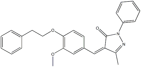 4-[3-methoxy-4-(2-phenylethoxy)benzylidene]-5-methyl-2-phenyl-2,4-dihydro-3H-pyrazol-3-one Structure