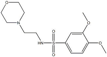 3,4-dimethoxy-N-[2-(4-morpholinyl)ethyl]benzenesulfonamide 化学構造式