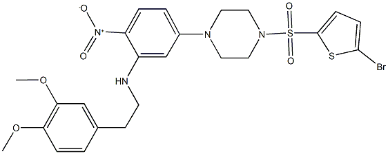 1-[(5-bromo-2-thienyl)sulfonyl]-4-{3-{[2-(3,4-dimethoxyphenyl)ethyl]amino}-4-nitrophenyl}piperazine,446029-86-3,结构式