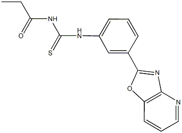 N-(3-[1,3]oxazolo[4,5-b]pyridin-2-ylphenyl)-N'-propionylthiourea,446038-06-8,结构式