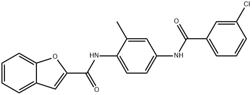N-{4-[(3-chlorobenzoyl)amino]-2-methylphenyl}-1-benzofuran-2-carboxamide,446043-25-0,结构式