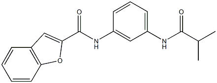 N-[3-(isobutyrylamino)phenyl]-1-benzofuran-2-carboxamide,446050-26-6,结构式