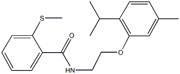 N-[2-(2-isopropyl-5-methylphenoxy)ethyl]-2-(methylsulfanyl)benzamide 结构式