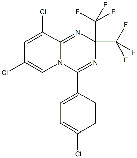 7,9-dichloro-4-(4-chlorophenyl)-2,2-bis(trifluoromethyl)-2H-pyrido[1,2-a][1,3,5]triazine Structure