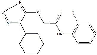 2-[(1-cyclohexyl-1H-tetraazol-5-yl)sulfanyl]-N-(2-fluorophenyl)acetamide,446053-80-1,结构式