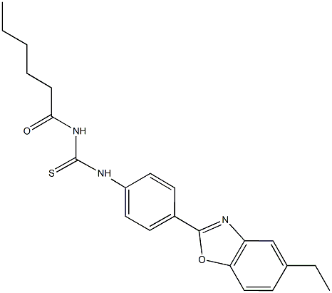 N-[4-(5-ethyl-1,3-benzoxazol-2-yl)phenyl]-N'-hexanoylthiourea 结构式