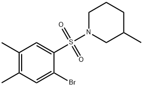 1-[(2-bromo-4,5-dimethylphenyl)sulfonyl]-3-methylpiperidine,446309-26-8,结构式