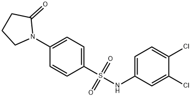 N-(3,4-dichlorophenyl)-4-(2-oxo-1-pyrrolidinyl)benzenesulfonamide 结构式