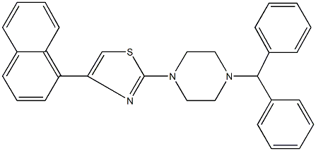 1-benzhydryl-4-[4-(1-naphthyl)-1,3-thiazol-2-yl]piperazine 化学構造式