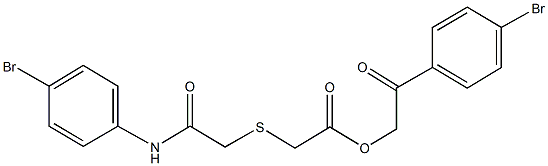 2-(4-bromophenyl)-2-oxoethyl {[2-(4-bromoanilino)-2-oxoethyl]sulfanyl}acetate Struktur