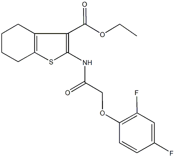 ethyl 2-{[(2,4-difluorophenoxy)acetyl]amino}-4,5,6,7-tetrahydro-1-benzothiophene-3-carboxylate Struktur