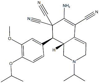 448191-88-6 6-amino-8-(4-isopropoxy-3-methoxyphenyl)-2-isopropyl-2,3,8,8a-tetrahydro-5,7,7(1H)-isoquinolinetricarbonitrile