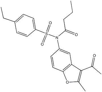 N-(3-acetyl-2-methyl-1-benzofuran-5-yl)-N-butyryl-4-ethylbenzenesulfonamide|