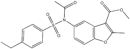 448213-53-4 methyl 5-{acetyl[(4-ethylphenyl)sulfonyl]amino}-2-methyl-1-benzofuran-3-carboxylate