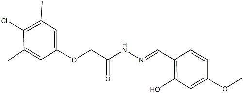 448256-43-7 2-(4-chloro-3,5-dimethylphenoxy)-N'-(2-hydroxy-4-methoxybenzylidene)acetohydrazide