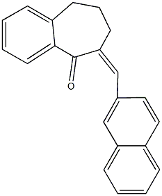 6-(2-naphthylmethylene)-6,7,8,9-tetrahydro-5H-benzo[a]cyclohepten-5-one Structure