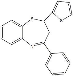 4-phenyl-2-(2-thienyl)-2,3-dihydro-1,5-benzothiazepine,448904-65-2,结构式