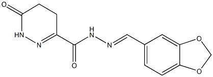 N'-(1,3-benzodioxol-5-ylmethylene)-6-oxo-1,4,5,6-tetrahydro-3-pyridazinecarbohydrazide Struktur