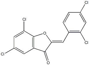 5,7-dichloro-2-(2,4-dichlorobenzylidene)-1-benzofuran-3(2H)-one Struktur