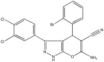 448907-21-9 6-amino-4-(2-bromophenyl)-3-(3,4-dichlorophenyl)-1,4-dihydropyrano[2,3-c]pyrazole-5-carbonitrile